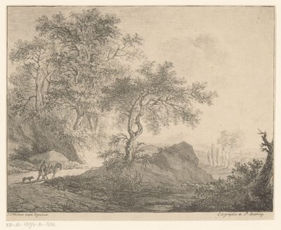 Conduttore di asini in un paesaggio montano da Jacobus Adrianus Weiland