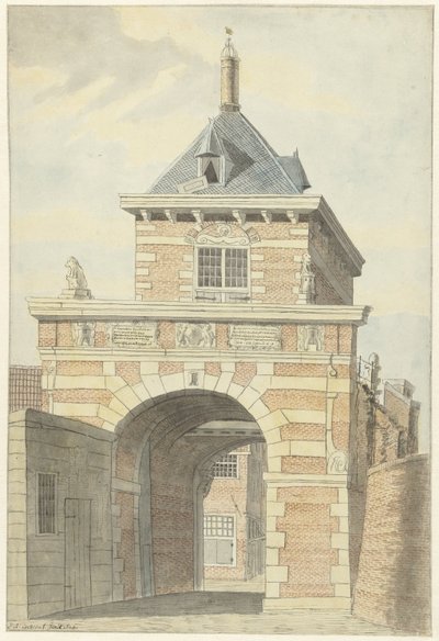 Veduta della vecchia Porta Frisona ad Alkmaar da Jacobus Andreas Crescent