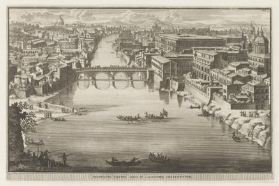 Veduta di Roma con il Ponte Sisto sul fiume Tevere da Jacobus Baptist