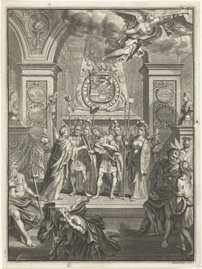 Maria Stuart consegna il bastone di comando a Guglielmo III da Jacobus Baptist