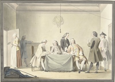 Seduta dei Commissari per la ricezione del Dono Liberale, o 50esimo penny, 12 settembre 1747 da Jacobus Buys (signed by artist)