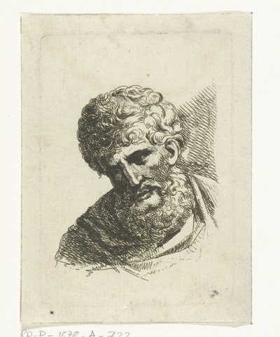 Busto di un uomo con capelli ricci e barba da Jacobus Buys