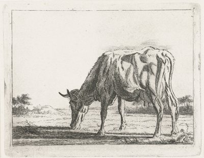 Mucca al pascolo da Jacobus Cornelis Gaal