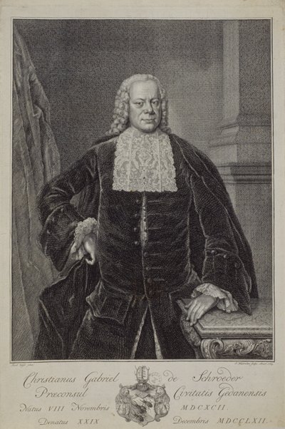 Christian Gabriel Schroder, 1764 da Jacobus Houbraken