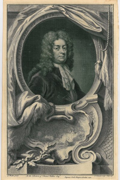 Edward Russell, Conte di Orford, c.1742 da Jacobus Houbraken