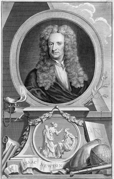 Isaac Newton, matematico, astronomo e fisico inglese, 1738 da Jacobus Houbraken