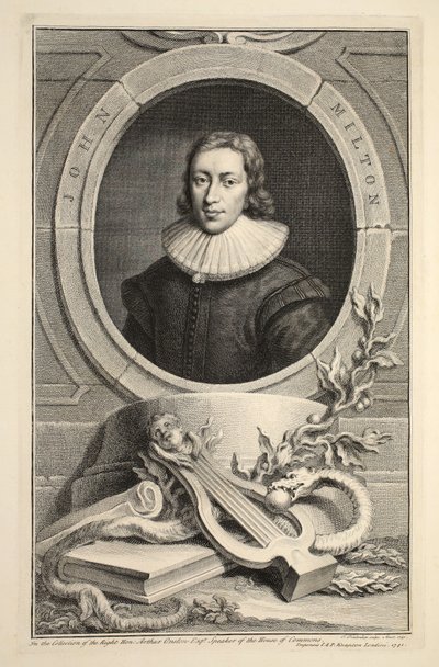 Ritratto di John Milton, illustrazione da 