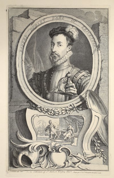 Ritratto di Robert Dudley, Conte di Leicester, illustrazione da 