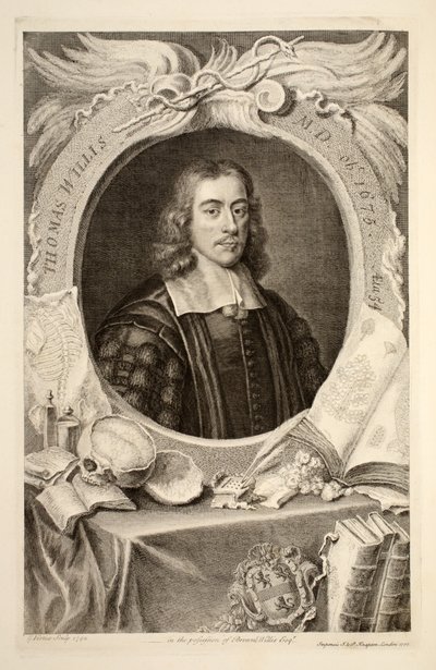 Ritratto di Thomas Willis, M.D., illustrazione da 