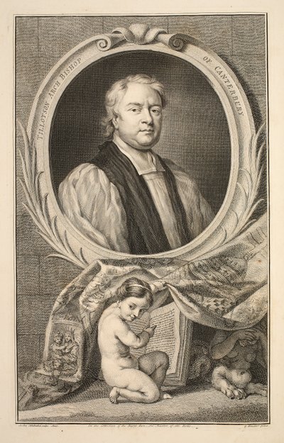 Ritratto di Tillotson, Arcivescovo di Canterbury, illustrazione da 