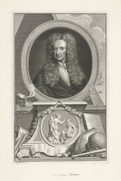Sir Isaac Newton (1642-1726), fisico e matematico inglese da Jacobus Houbraken
