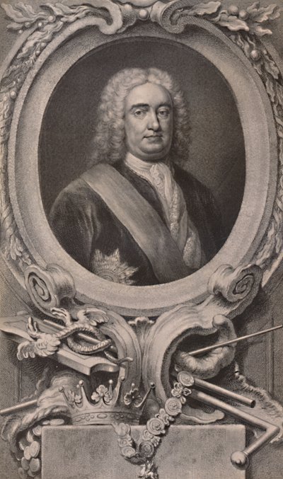 Sir Robert Walpole, statista inglese e Primo Ministro, ca 1746 da Jacobus Houbraken