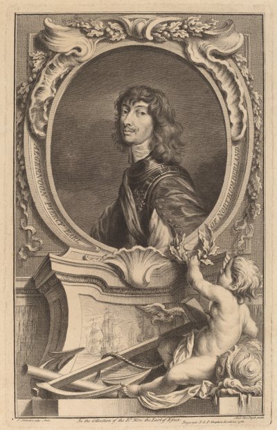 Algernon Percy, Conte di Northumberland da Jacobus Houbraken after Sir Anthony van Dyck