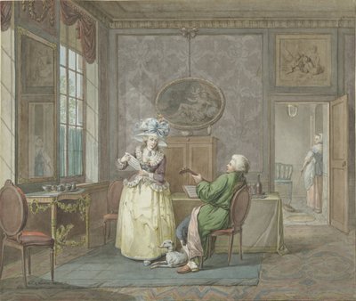 Coppia che suona in un interno da Jacobus Johannes Lauwers