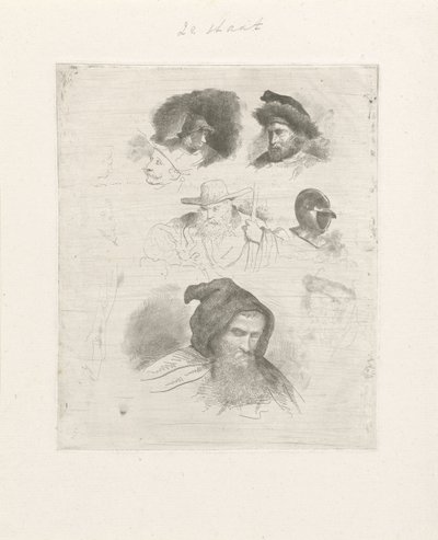 Studio di ritratti di diverse teste da Jacobus Ludovicus Cornet