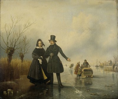 Ritratto del Signor e della Signora Thijssen sul ghiaccio da Jacobus Sörensen