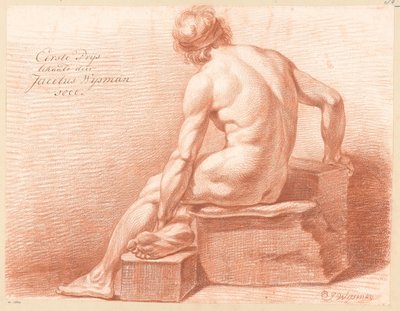 Nudo maschile seduto, visto di schiena (1° premio 1800) da Jacobus Wijsman