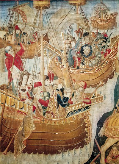 Naviganti. Arazzo della Scuola di Catalogna da Jacomart (c.1413 61) Baco