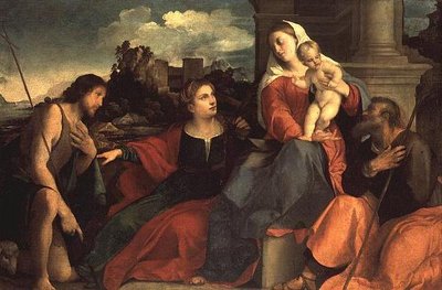 Madonna col Bambino, San Giovanni Battista e Santi da Jacopo (c.1480 1528) Palma
