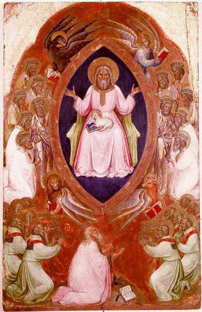 Pannello centrale del Polittico della Rivelazione: la Visione di San Giovanni Evangelista da Jacopo Alberegno