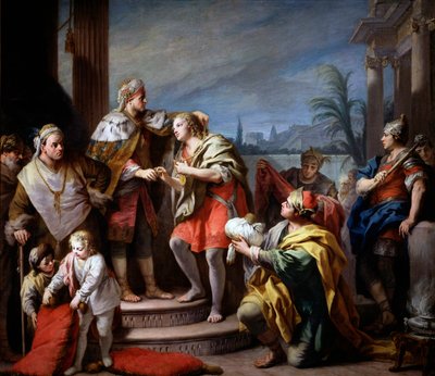 Giuseppe davanti al Faraone da Jacopo Amigoni