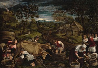 Raccolto, (Mosè riceve i Dieci Comandamenti), 1576 da Jacopo Bassano