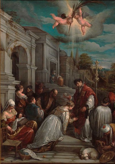 San Valentino battezza Santa Lucilla da Jacopo Bassano il vecchio