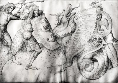 Battaglia tra guerrieri e un drago, c.1450 da Jacopo Bellini