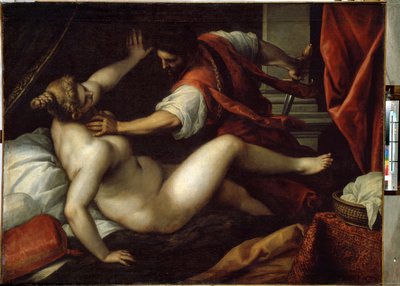 Tarquinio e Lucrezia. Sesto Tarquinio violenta Lucrezia, evento che avrebbe portato alla caduta della monarchia e all