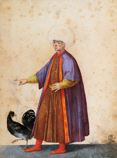 Uomo turco con turbante, disegno di Jacopo Ligozzi (1547-1627) da Jacopo Ligozzi