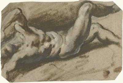 Giovane uomo nudo sdraiato all