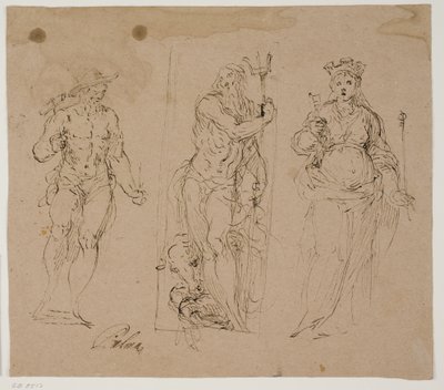 Nettuno affiancato da Vulcano(?) e la personificazione di una città da Jacopo Palma