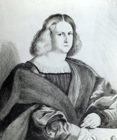 Ritratto di un giovane uomo, stampa di Wenceslaus Hollar, 1650 da Jacopo Palma