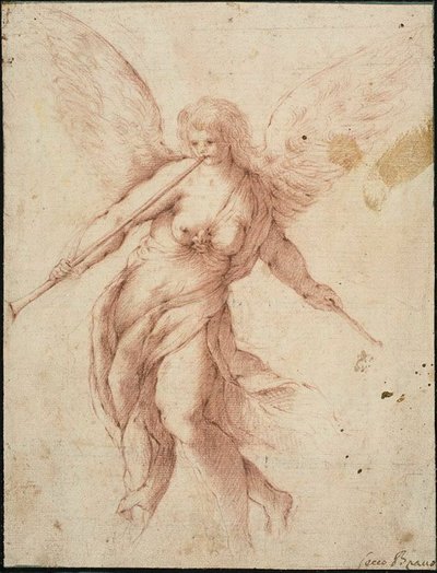 Fama che soffia una tromba da Jacopo Palma il Giovane