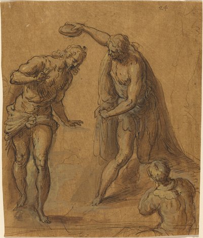 Schizzo per un battesimo di Cristo da Jacopo Palma il Giovane