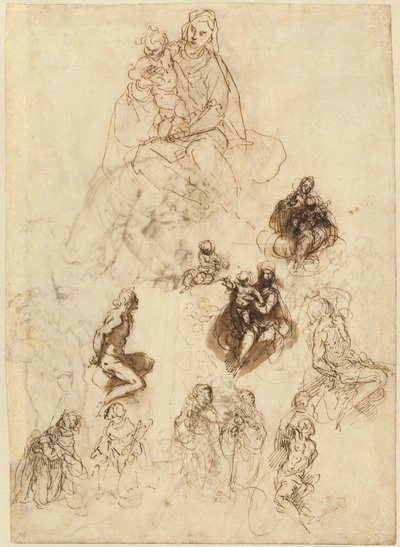 Studi della Vergine col Bambino e santi da Jacopo Palma il Giovane
