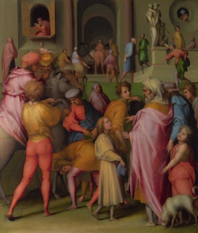 Giuseppe venduto a Potifar da Scene della storia di Giuseppe, ca 1515 da Jacopo Pontormo