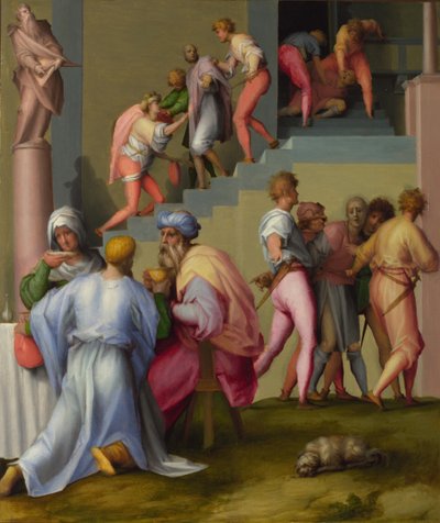 Faraone con il suo maggiordomo e panettiere da Scene della storia di Giuseppe, ca 1515 da Jacopo Pontormo