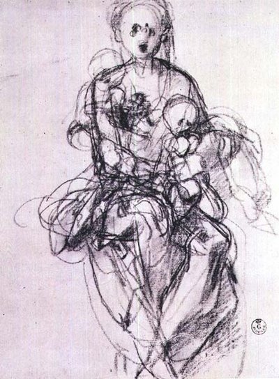 Studio di una Madonna con Bambino da Jacopo Pontormo