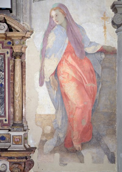 La Visitazione, dettaglio di Elisabetta a destra dell