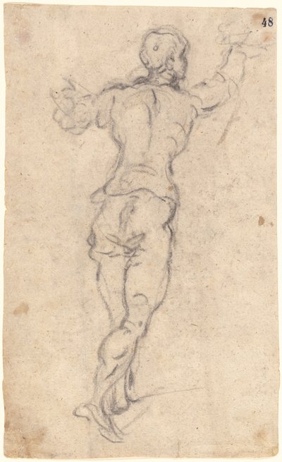 Un giovane che cammina con le braccia alzate, visto da dietro, c.1579 da Jacopo Robusti Tintoretto