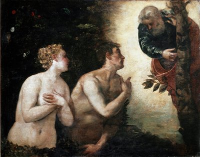 Adamo ed Eva di fronte al Padre Eterno da Jacopo Robusti Tintoretto