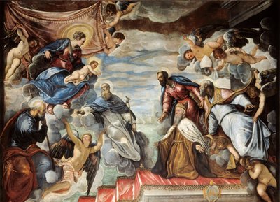 Il doge Nicolo da Ponte inginocchiato davanti alla Vergine da Jacopo Robusti Tintoretto