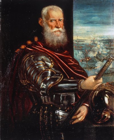 Doge Sebastiano Venier, ammiraglio vincitore a Lepanto da Jacopo Robusti Tintoretto