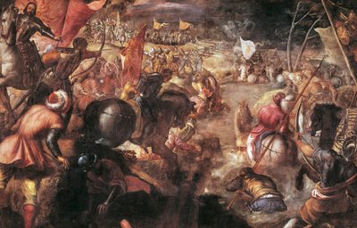 Francesco II Gonzaga nella battaglia di Taro contro Carlo VIII di Francia nel 1495 da Jacopo Robusti Tintoretto