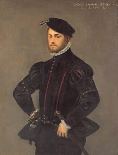 Ritratto di un giovane uomo, 22 anni, 1554 da Jacopo Robusti Tintoretto