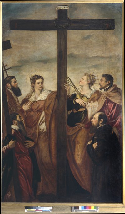 Santi Elena, Barbara, Andrea, Macario, un altro Santo e un devoto adorano la Croce, c.1560 da Jacopo Robusti Tintoretto
