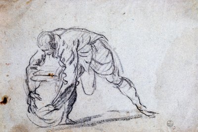 Studio per figura maschile piegata da Jacopo Robusti Tintoretto