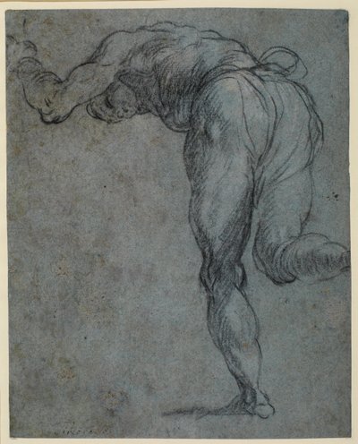 Studio di una figura maschile piegata in avanti, 1575-c.1585 da Jacopo Robusti Tintoretto