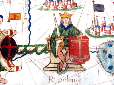 (dettaglio) del Re di Polonia da una mappa rinascimentale dell